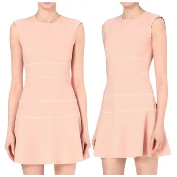 Sandro Paris Remind Mini Dress Scuba Knit Light Pink Womens $325 Size 1/XS - Picture 1 of 5